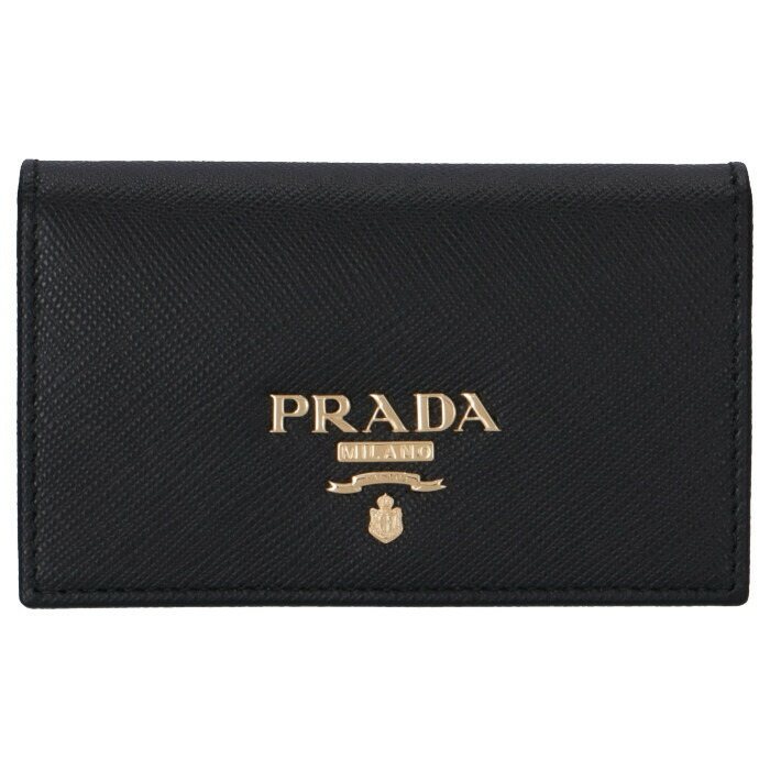 Prada Saffiano Card Metal Black Holder Prada Saffiano Card Metal Black Holder